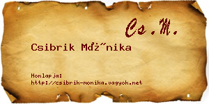 Csibrik Mónika névjegykártya
